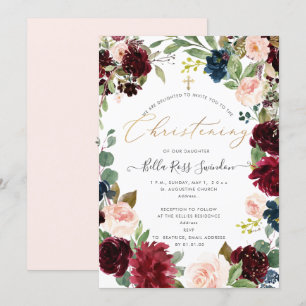 PixDezines Bloemen Doop met Waterverf Kaart