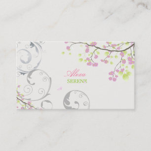 PixDezines bloemen+krullen/diy kleuren Visitekaartje