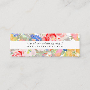 PixDezines Bloemen Waterverf RSVP Behuizing Kaarte Mini Visitekaartje