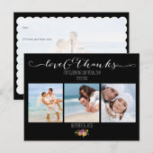 PixDezines Bloemenbruiloft Dank u Briefkaart (Voorkant / Achterkant)