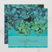 PixDezines Blue/Blauwgroen Hydrangea Kaart (Voorkant / Achterkant)