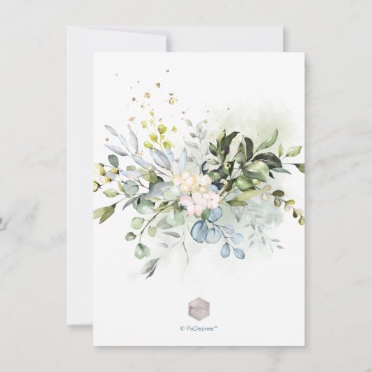 PixDezines Blue Gum Eucalyptus Vrijgezellenfeest Kaart (Achterkant)