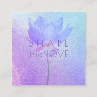 PixDezines Blue Lotus Share the Love Vierkante Visitekaartje