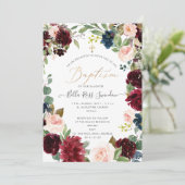 PixDezines Blush FlowersWaterverkleurend Baptisme Kaart (Staand voorkant)