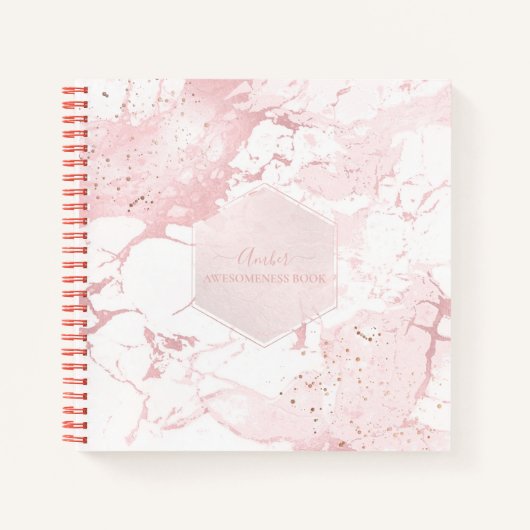PIXDEZINES BLUSH MARBLE JOURNAL NOTITIEBOEK (Voorkant)