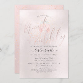 PixDezines Blush Pink Champagne Brunch+Bubbly Kaart