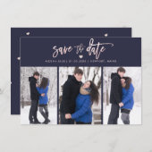 PixDezines Blush Pink Modern Brush Script Save The Date (Voorkant / Achterkant)