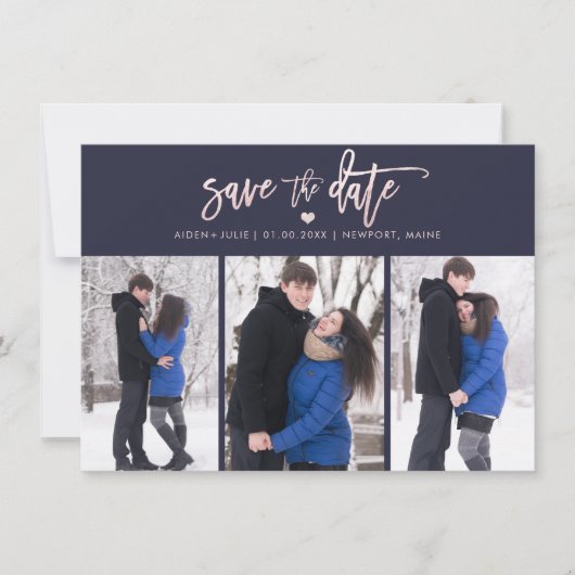 PixDezines Blush Pink Modern Brush Script Save The Date (Voorkant)