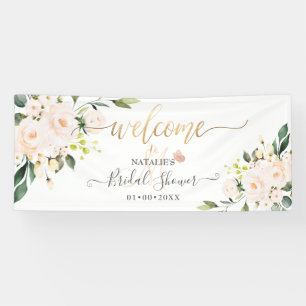 PixDezines Blush Pink Roses Waterverf Flowers Spandoek