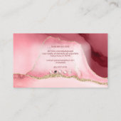PixDezines Blush Pink Waterverf Agate Visitekaartje (Achterkant)