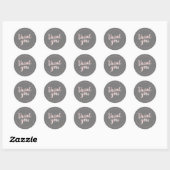 PixDezines Blush Roze Borstel Script Dank u Ronde Sticker (Vel)