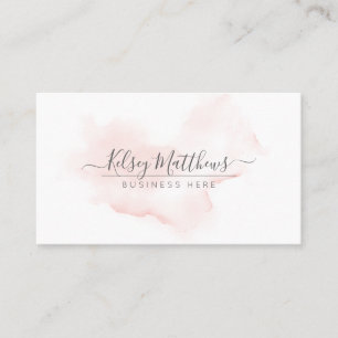 PixDezines Blush roze Waterverf penseelstreek Visitekaartje