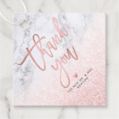 PixDezines Blush Snow Bokeh+Marble Dank u Bedankjes Labels (Voorkant)