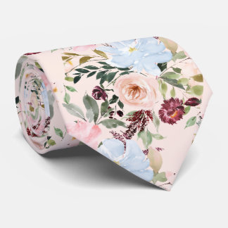 PixDezines Blush Stof Blauw H2 Botanisch Stropdas