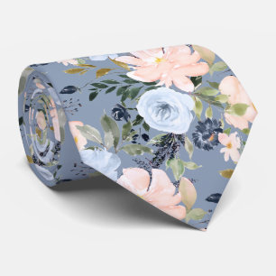 PixDezines Blush Stof Blauw H2 Botanisch Stropdas