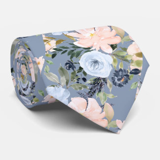 PixDezines Blush Stof Blauw H2 Botanisch Stropdas