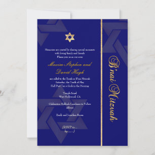 PixDezines Bnai Mitzvah/dark blue/gold/diy color Kaart