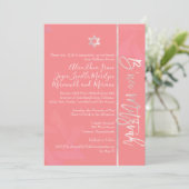 PixDezines B'Nei Mitzvah, Blush+Coral Kaart (Staand voorkant)