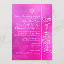 PixDezines B'Nei Mitzvah, Blush+Pink Kaart