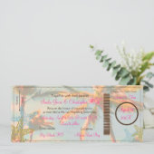 PixDezines Boarding Pass+ Beach Weddenschap Kaart (Staand voorkant)