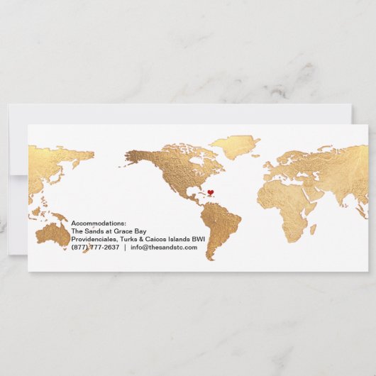 PixDezines Boarding Pass Bewaar de datum, Wereldka Kaart (Achterkant)