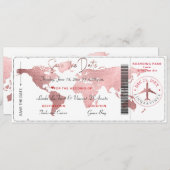 PixDezines Boarding Pass Bewaar de datum, Wereldka Kaart (Voorkant / Achterkant)