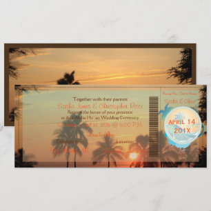 PixDezines Boarding Pass Hawaii zonsondergang Kaart