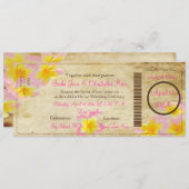 PixDezines Boarding Pass Pink Plumerias Kaart (Voorkant / Achterkant)