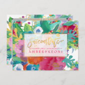 PixDezines Boho Bloemen Waterverf Opslaan Datum Aankondigingskaart (Voorkant / Achterkant)