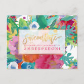 PixDezines Boho Bloemen Waterverf Opslaan Datum Aankondigingskaart (Voorkant)