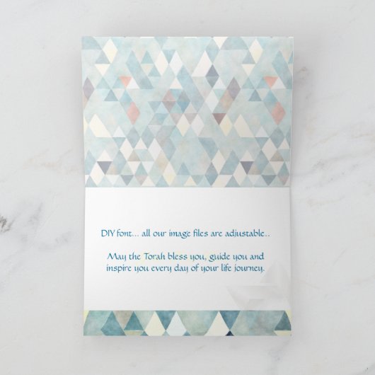 PixDezines Boho Driehoeken Mazel Tov/Gefeliciteerd Kaart (Binnen)