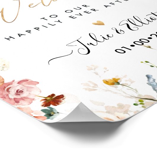 PixDezines Boho Fall Garden Flowers Affiche de bie (Coin)