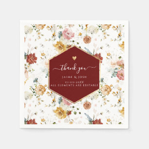 PixDezines Boho H2 Herfst Garden Flowers Napkins Servet