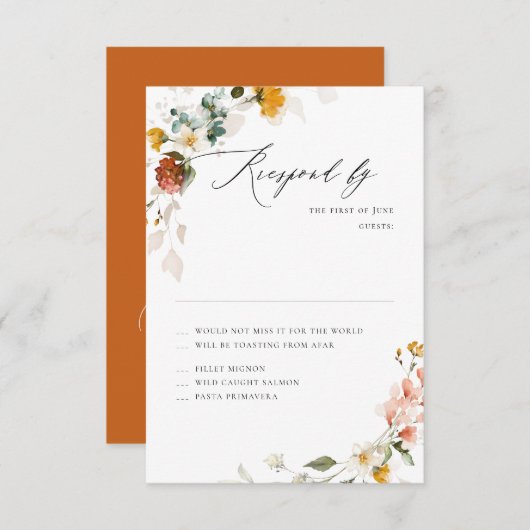 PixDezines Boho H2 Herfst Garden Flowers RSVP (Voorkant / Achterkant)