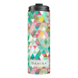 PixDezines Boho Waterverf Geometric/Triangles Thermosbeker
