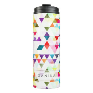PixDezines Boho Waterverf Geometrisch/Driehoeken Thermosbeker