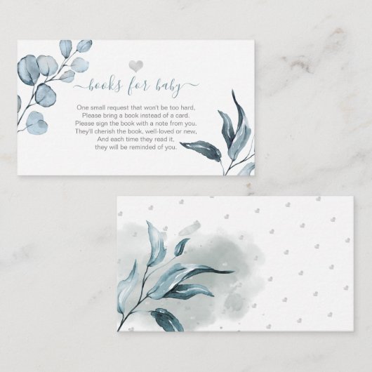 PixDezines Book Request, Dusty Blue Eucalyptus Informatiekaartje (Voorkant / Achterkant)