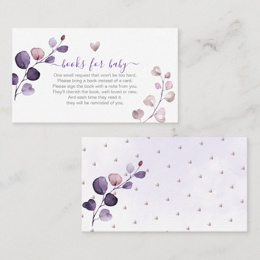 PixDezines Book Request H2 Plum Eucalyptus Plaatskaartje (Voorkant / Achterkant)