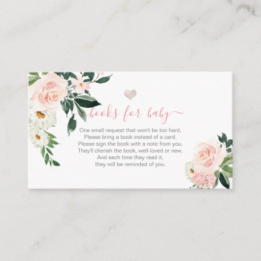 PixDezines Book Request, Waterverf Blush Rozen en Informatiekaartje (Voorkant)