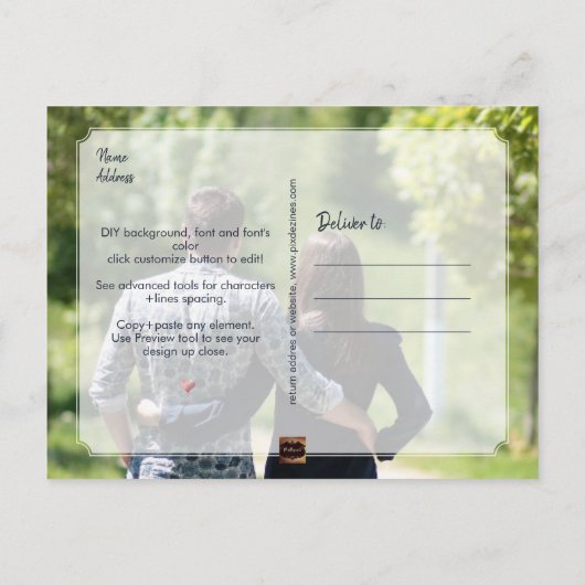 PixDezines Botanique Faux Roos Gold Save the Date Aankondigingskaart (Achterkant)