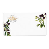 PixDezines Botanische olijminstallaties/Goudkroon Etiket (Voorkant)