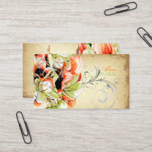 PixDezines bouquet, bloemisten/dij kleuren Visitekaartje