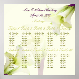 PixDezines bouquet, witte calla lilies Poster