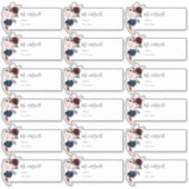 PixDezines Bourgogne Rose individuel Étiquette d' (Devant)