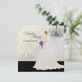 PixDezines Bride 2 B+paarse calla Kaart (Staand voorkant)