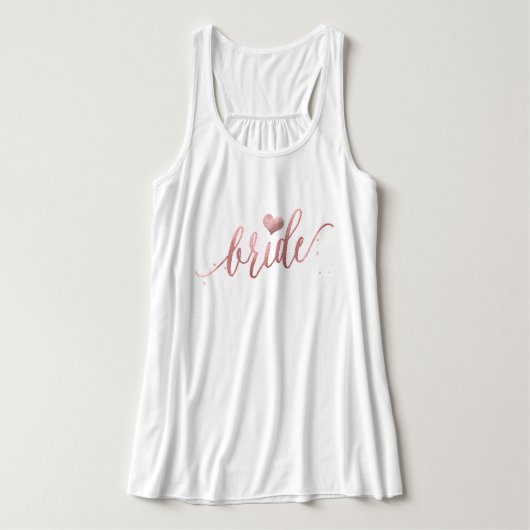 PixDezines Bride/Faux Roos Gold Script Tanktop (Design voorkant)