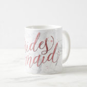 PixDezines Bridesmaid/Faux Roos Gold/modern script Koffiemok (Voorkant rechts)