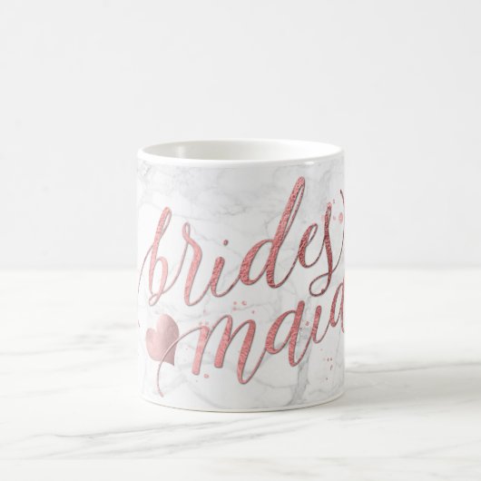 PixDezines Bridesmaid/Faux Roos Gold/modern script Koffiemok (Center)