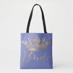 PixDezines Bruid/Kroon/Faux Goud/DIY Kleur Tote Bag