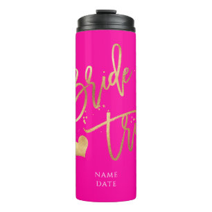 PixDezines Bruid Tribe Faux Gold Modern Script Thermosbeker